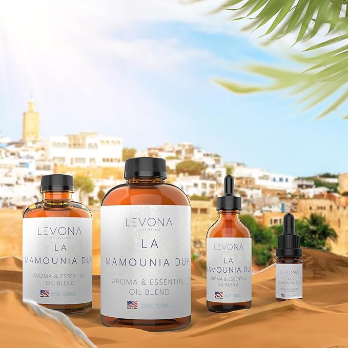 Levona Scent Aroma Diffuser Oil: Oil Diffuser Essential Oils for Diffusers for Home Luxury Scents - La Mamounia Dup Fragrance Oil - Clean & Fresh with Notes of Citrus, Rosewood, Amber & Pine -700 Ml
