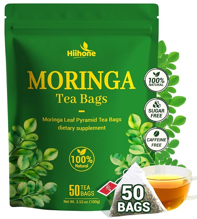 Moringa Leaf Tea - Caffeine Free, 50 Tea Bags