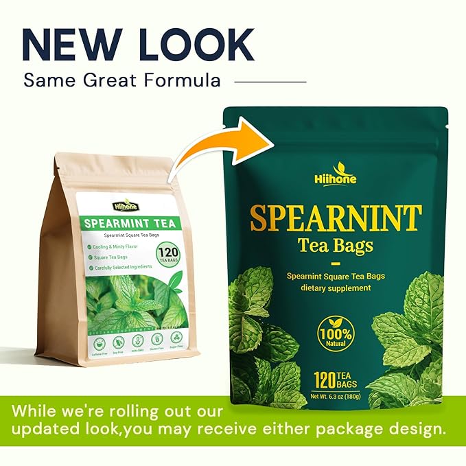 Spearmint Leaf Herbal Tea - Caffeine Free, 120 Teabags