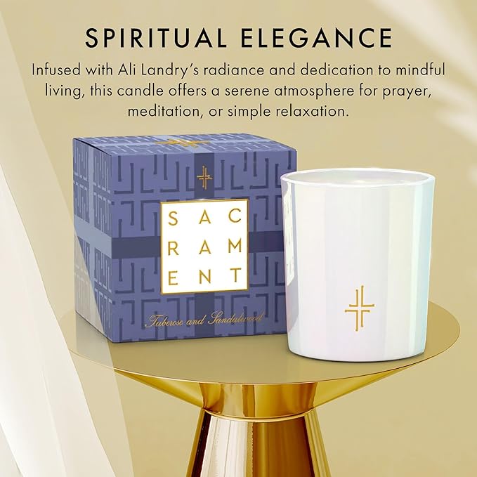 SAINT X Ali Landry Sacrament Scented Candle - Tuberose & Sandalwood Soy Coconut Aromatherapy Candle - Long-Lasting 80-Hour Burn Time - Decorative, Relaxing, Fragrant Home Decor & Gift