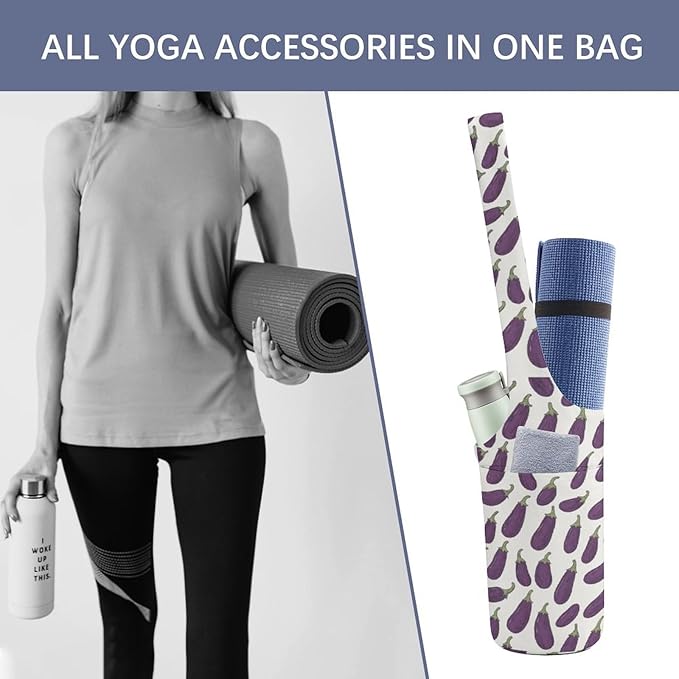 KKdskkds Fresh AvocadoYoga Mat Bag Large Opening Long Tote Yoga Mat with Pocket Fit Most Size Mats
