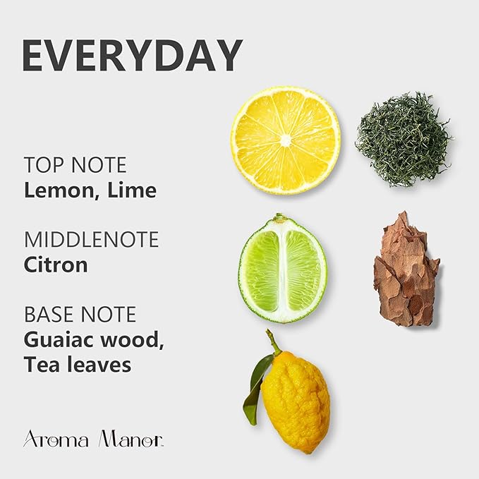 Hotel Scent Diffuser - Everyday Essential Oils for Scent Diffuser - Lemon, Lime,Citron, Guaiac Wood, Tea Leaves - Home Luxury Scents Aroma Fragrance for Home, Office