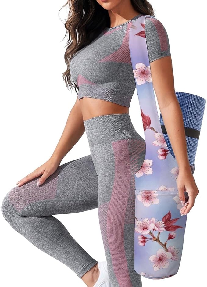Aiyoolee Yoga Mat Bag for Women with Large Pocket, Yoga Gifts Accessories with Adjustable Shoulder Strap for Workout Stuff