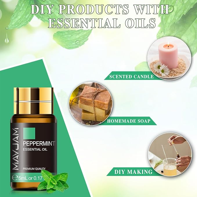 MAYJAM 35x5ML Essential Oil Gift Set, Pure Essential Oils for Diffusers Massage, Fragrance Oil Scented Oil for DIY Soap Candle Making