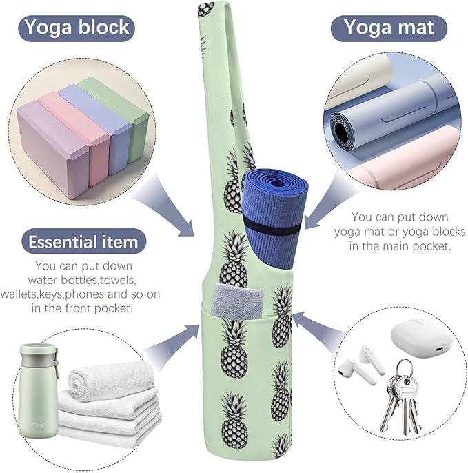 Meaudiwes Large Yoga Mat Bag Fit Most Size for Ladies Yoga Mats Carrier Bags Multi-Functional Exercise Mat Holder Storage Bag