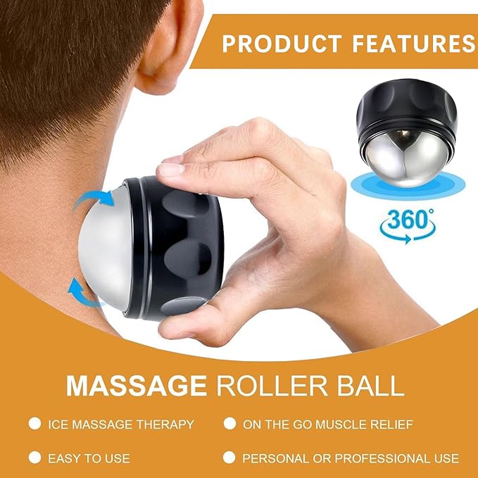 Cold Massage Roller Ball, Tight and Sore Muscles Relief, 6 Hours Cold Therapy Manual Massage Ball, Alleviating Shoulder, Arms, Back, Legs, Calves or Muscle Tension