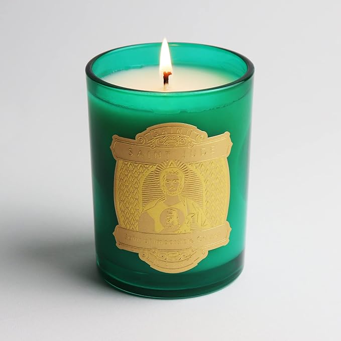SAINT Saint Jude Scented Candle with Prayer and Prayer Coin, Saint of Impossible Causes, Soy Coconut Aromatherapy Candle with 80 Hour Burn Time, Special Edition