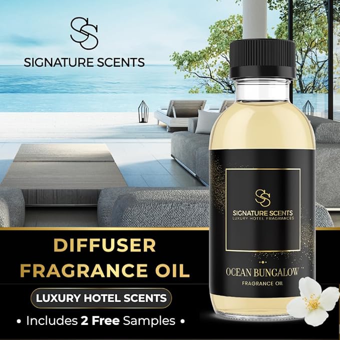 Luxury Hotel Fragrances - Hotel Fragrance Oil - Diffuser Oil Blends for Aromatherapy (Ocean Bungalow) 4.05 Fl Oz (120ml)