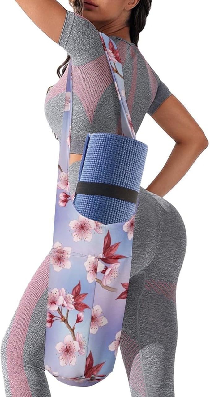 Aiyoolee Yoga Mat Bag for Women with Large Pocket, Yoga Gifts Accessories with Adjustable Shoulder Strap for Workout Stuff