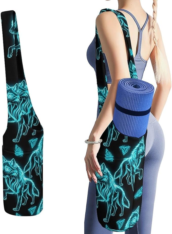 Aiyoolee Fashion Yoga Mat Bag with Large Pocket, Long Tote Yoga Bag Fit Most Mats Accessories