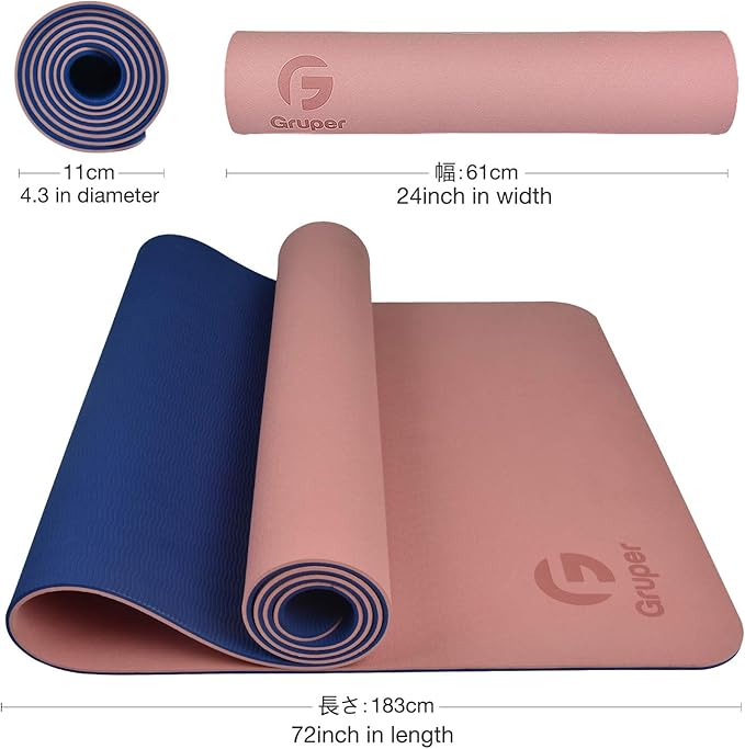 Yoga Mat Non Slip, Eco Friendly Fitness Exercise Mat with Carrying Strap,Pro Yoga Mats for Women,Workout Mats for Home, Pilates and Floor Exercises