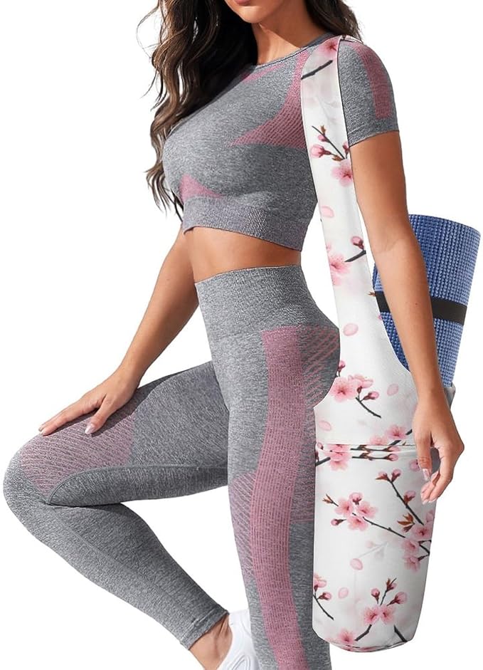 Meaudiwes Large Yoga Mat Bag Fit Most Size for Ladies Yoga Mats Carrier Bags Multi-Functional Exercise Mat Holder Storage Bag