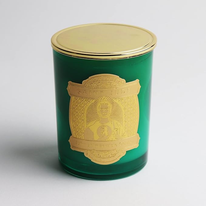 SAINT Saint Jude Scented Candle with Prayer and Prayer Coin, Saint of Impossible Causes, Soy Coconut Aromatherapy Candle with 80 Hour Burn Time, Special Edition