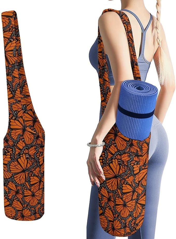 Meaudiwes Large Size Yoga Mat Bag with Long Strap, Yoga Mats Carrier Storage Bag, Exercise Mat Holder Accessories