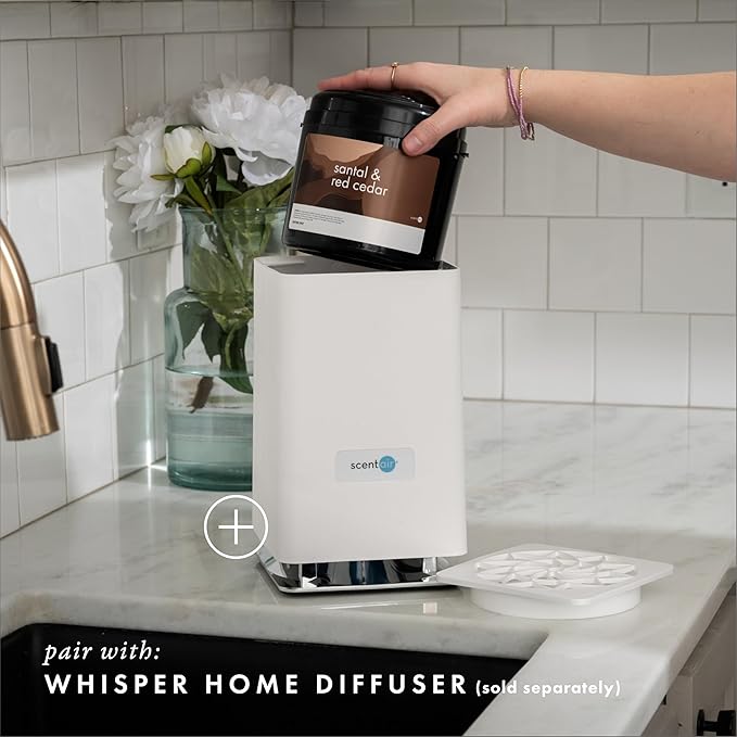 ScentAir Whisper Home Monthly Plug-in Refill, Fragrance Cartridge for Home and Office, Santal & Red Cedar