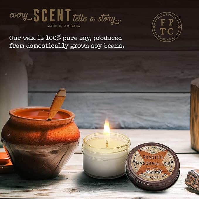 Roasted Marshmallow Scented Soy Aromatherapy Candle, Candles for Home Scented Variety, Use in Bath for Stress Relief and Relaxation, Ideal Gifts for Women 4 Oz w/Candle Jar