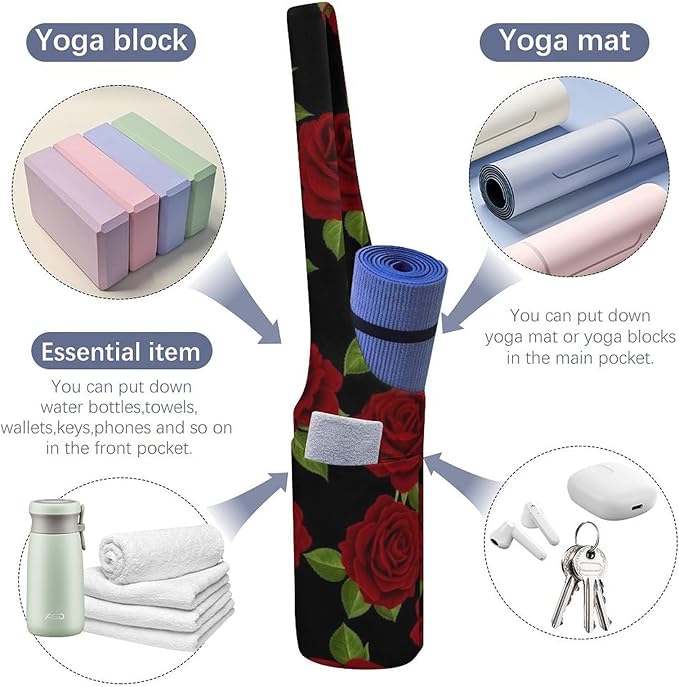 Meaudiwes Stylish Yoga Mat Bags Sports Yoga Totes Fits Most Size Mats Exercise Mat Carrier Storage Bag Yoga Gifts for Women