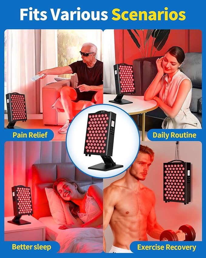 Red Light Therapy for Body and Face, 660nm 850nm Infrared Red Light Therapy Panel, 72 Dual Chip LEDs Device for Skin Care, Better Sleep & Recovery