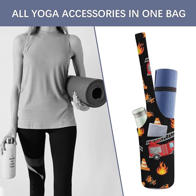 Aiyoolee Women's Portable Yoga Mat Bag Single Shoulder Carrier with Pocket for Gym Yoga Workout Travel