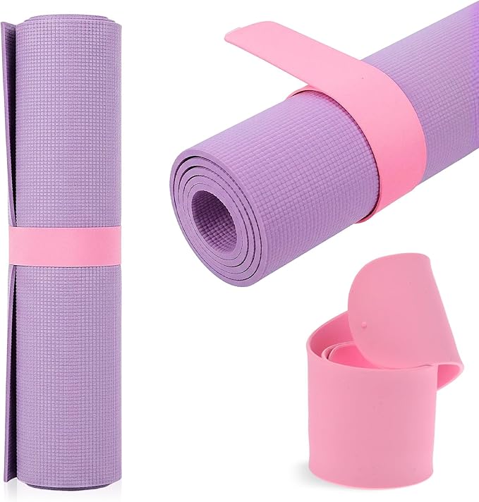 APLZGMG Yoga Mat Strap, One Snap Yoga Mat Slap Band for Keep Mats Tightly Rolled, Elastic One Snap Straps Band
