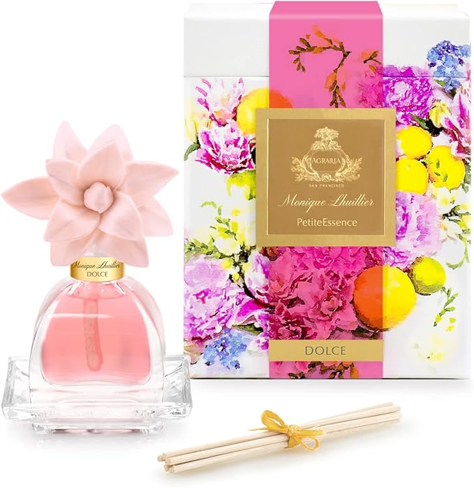 AGRARIA PetiteEssence Flower and Reed Diffuser Set, Hand Crafted Sola Flower Botanical Home Fragrance Set, Scented Oil Gift for All Occasions