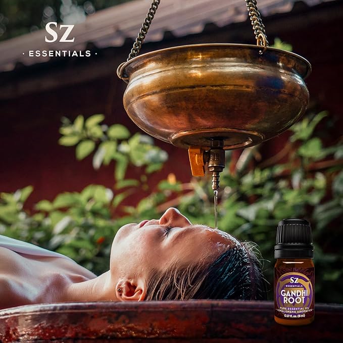 Gandhi Root Essential Oil, 100% Pure Sugandh Mantri Oil, Steam Distilled from Homalomena Aromatica - Sweet & Woody Scent w/Earthy Overtones - Therapeutic Grade & Vegan - 0.17oz (5ml)