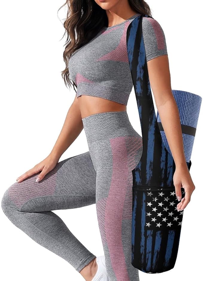 Aiyoolee Yoga Mat Carrier Portable Single Shoulder Strap Bag with Pocket for Gym Yoga Workout Travel