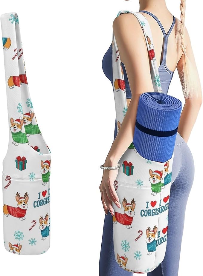 Aiyoolee Spacious Yoga Mat Storage Bag Single Shoulder Portable Carrier with Pocket for Gym Yoga Fitness