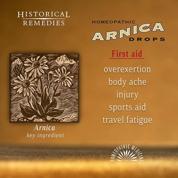 Arnica Drops (3 Pack) | Homoeopathic First Aid Remedy for Injuries, Muscle Soreness & Fatigue | Organic Tangerine Flavor, Vegan & Gluten-Free, Non-Habit Forming