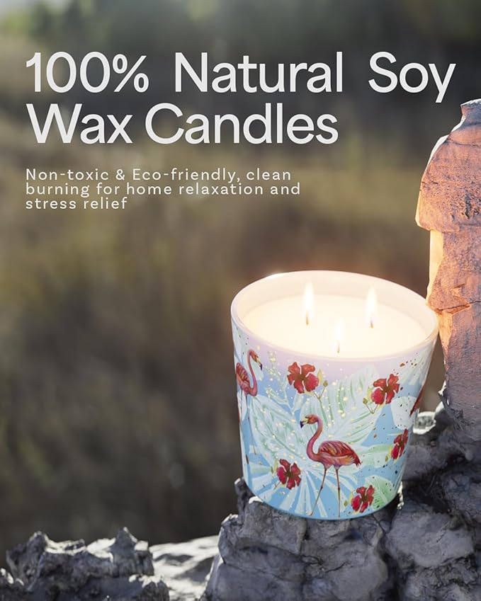 Watermelon Lemonade Scented Candle, 30oz Natural Soy Wax Non Toxic, 3 Wick Large Aromatherapy Candles for Home Scented, 100 Hours Long Lasting,Clean Burn Big Candle for Large Room,Stress Relief,SPA