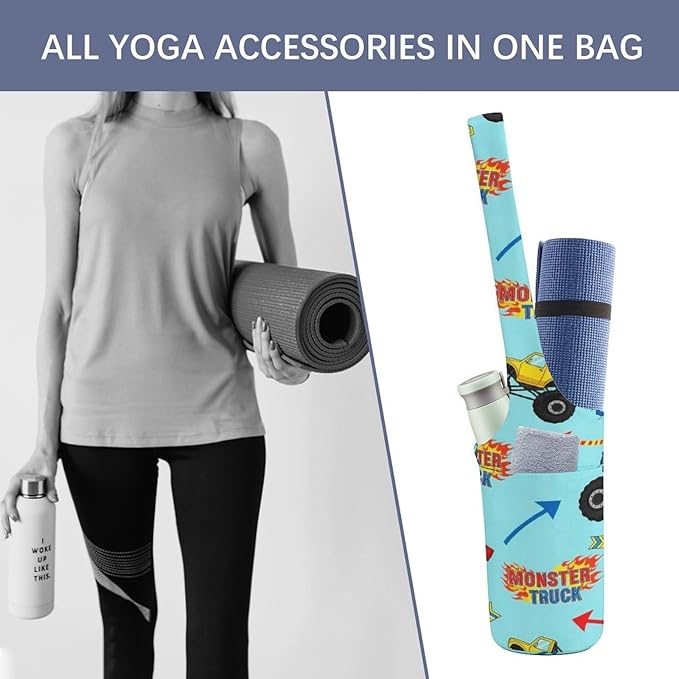 Aiyoolee Yoga Mat Bag with Large Pocket, Strap Bag Carriers for Women