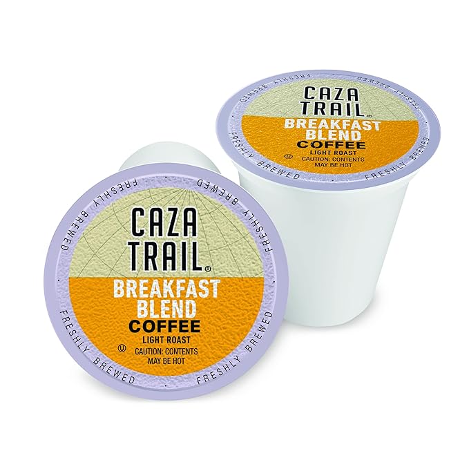 Caza Trail Coffee Pods, Breakfast Blend, Single Serve (Pack of 100) (Packaging May Vary)