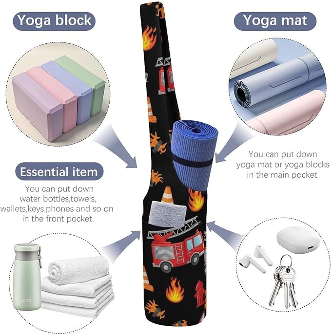Aiyoolee Women's Portable Yoga Mat Bag Single Shoulder Carrier with Pocket for Gym Yoga Workout Travel