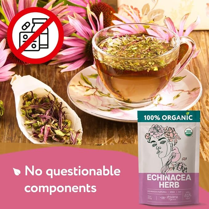 Super Value Pack 5 LB - Organic Echinacea Leaf Tea - Immune System Support - Medicinal Tea for Winter