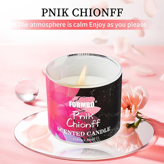 Soy Candles Home Glass Jar Scented Candles Even Burn High Concentration Long-Lasting Fragrance Ideal for Bedrooms, Bathrooms, Offices, Small Gatherings Pnik Chionff