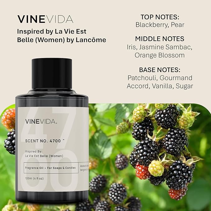 VINEVIDA [16oz] La Vie Est Belle (Women) Fragrance Oil for Candle Making - Natural Candle Oil Scents - Soap Making Essential Oil - Made in USA