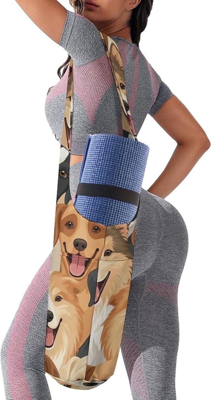 Meaudiwes Large Size Yoga Mat Bag with Long Strap, Yoga Mats Carrier Storage Bag, Exercise Mat Holder Accessories