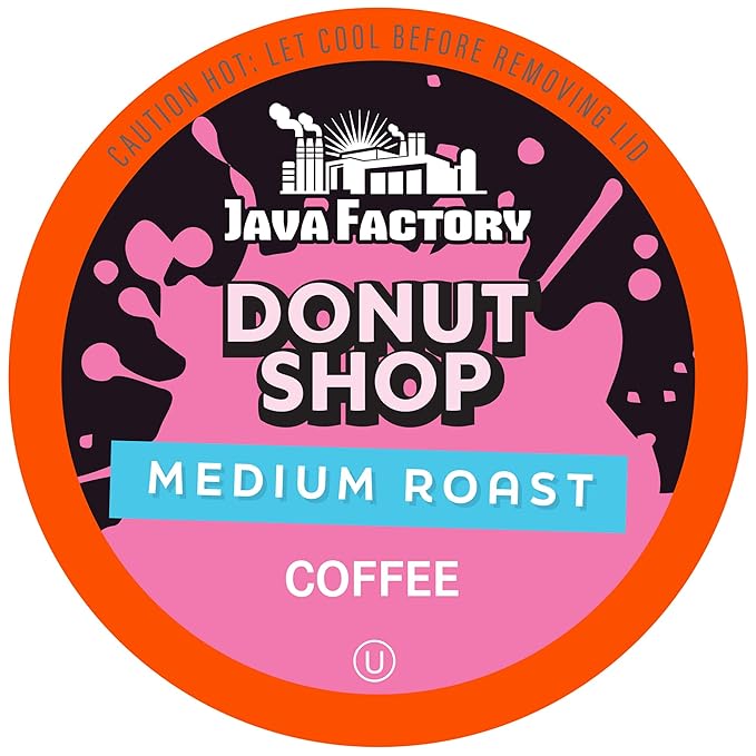 Donut Shop Blend by Java Factory, Medium Roast Coffee Pods for Keurig K Cup Brewers, 80 Count