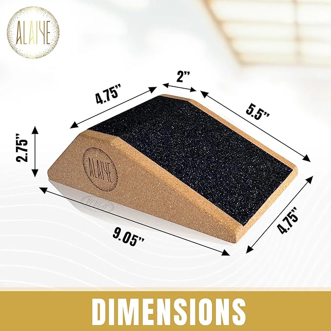 ALAIYE Squat Wedge Blocks (Set of 2) – Non-Slip Slant Boards for Lower Body Workouts, Ankle and Calf Stretching - Yoga Blocks, Designed to Elevate Heels and Squat Support - Includes Carry Bag