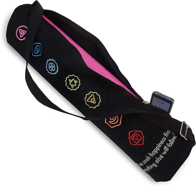 Premium Cotton Yoga Mat Bag with Shoulder Strap - Durable, Breathable and Lightweight Gym Bag to Carry the Standard or Extra Large Mat Sizes - Ideal for Yoga, Pilates & Fitness Equipment