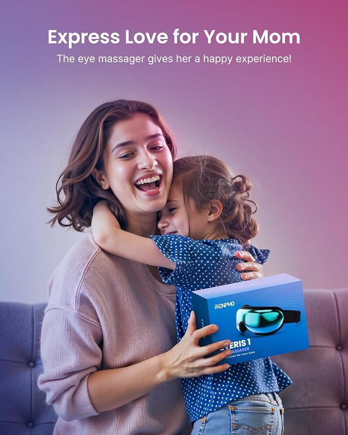 RENPHO Eye Massager with Heat,FSA Eligible HSA Eye Mask for Migraine,Sleep Mask for Dry Eyes Relax, Reduce Strain for Her Him Women Mom Men Dad Eyeris 1
