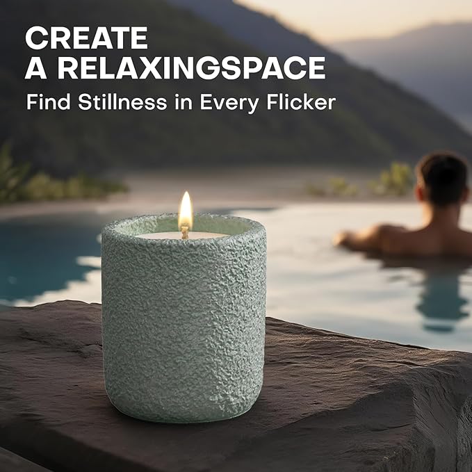Scented Candles for Home, Natural Soy Wax Candle Gift, Non-Toxic Cement Jar Candles, Luxury Aromatherapy for Stress Relief, Gifts for Women and Men, Highly Scented, Vanilla & Sweet Pea