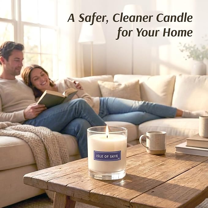 RŌM Luxury Scented Candles for Home, Isle of Skye - Soy Wax 9oz, Jar Soy Candles for Home Scented Aromatherapy, Christmas Gift for Women, 60 Hours Burn Time