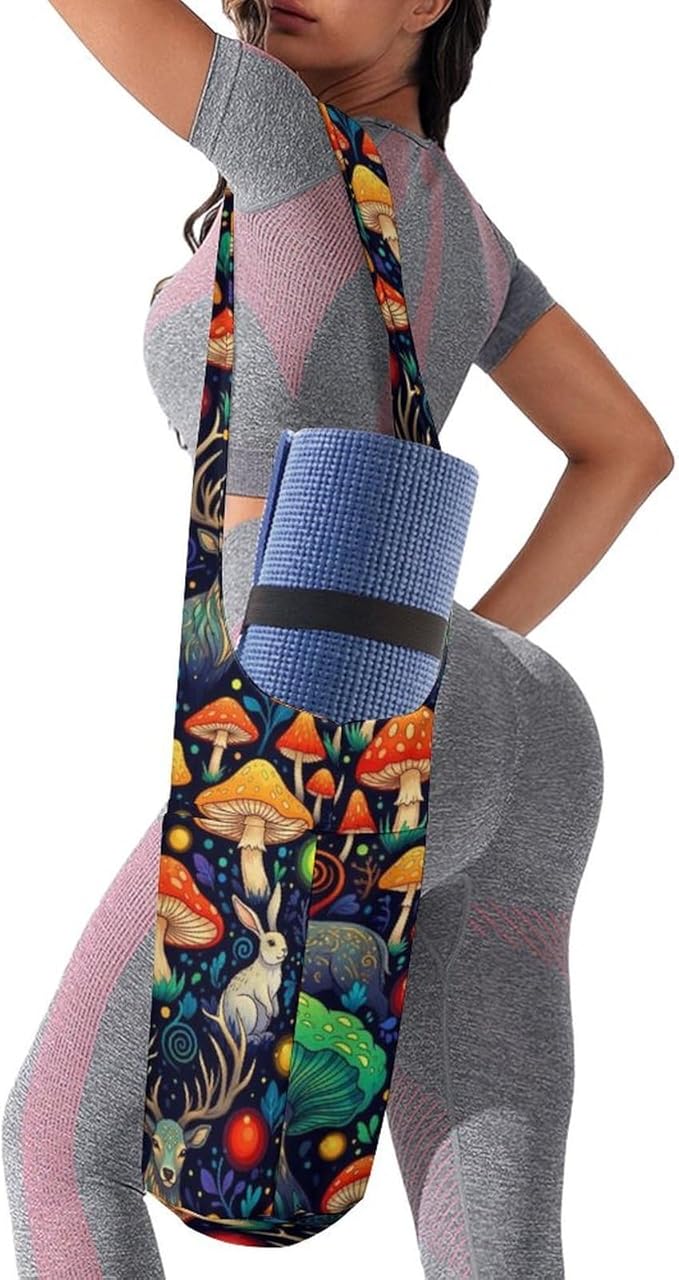 Meaudiwes Large Size Yoga Mat Bag with Long Strap, Yoga Mats Carrier Storage Bag, Exercise Mat Holder Accessories