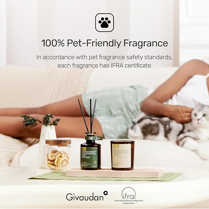 Odor Eliminating Candle, Lily of The Valley Scented Candle, Pet-Friendly Soy Candles, 60 Hours, 7 oz