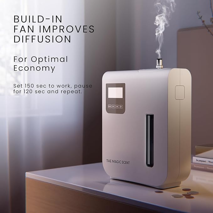 The Magic Scent Diffuser, Scent Air Machine for Home & Hotels, HVAC or Portable Nebulizing Diffuser - Large Room Waterless Aroma Machine - Aroma Oil Included