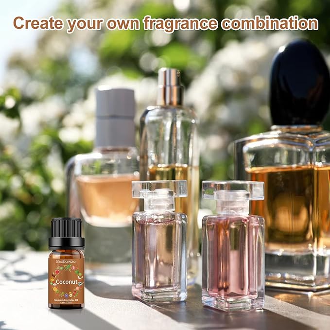 Sedbuwza Coconut Essential Oil, Pure Organic Coconut Fragrance Oil for Diffuser, Humidifier, Soap, Candle, Perfume