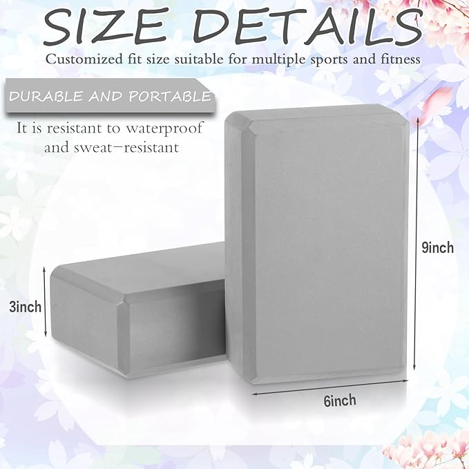 Outus 20 Pcs Yoga Blocks Bulk 9 x 6 x 3 Inch High Density Bricks to Improve Strength Flexibility Balance Soft Non Slip Gymnastic Blocks for Yoga Sports