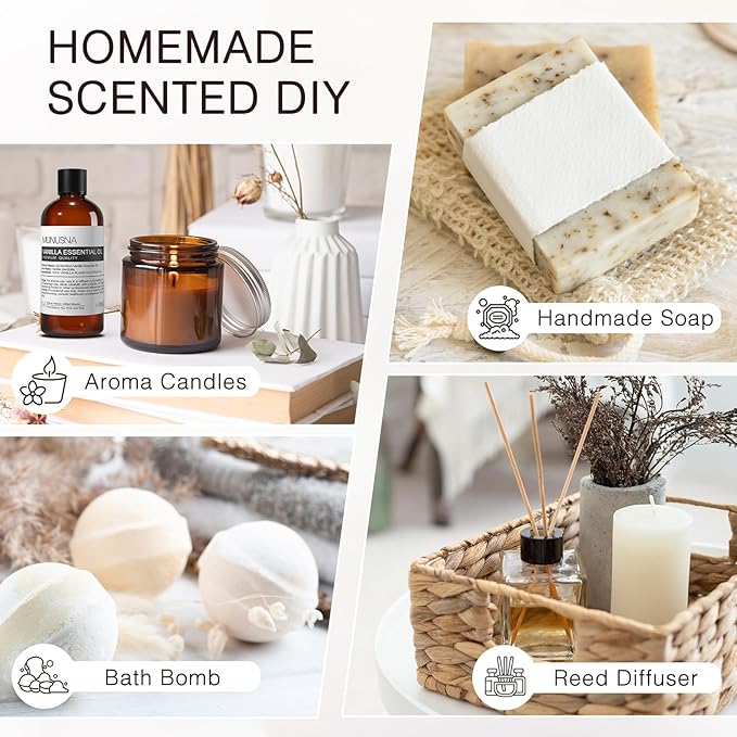 Vanilla Essential Oil, 100% Natural and Pure Vanilla Oil for Skin Care, 100ML Premium Grade Essential Oils Aromatherapy Scented Oils for Diffuser, Humidifier, Home, Candle Soap Making