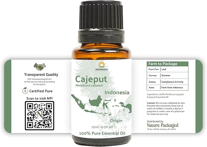 Cajeput Essential Oil (15ml) - Direct from Central Java, Indonesia - Essential Oils for Diffusers Aromatherapy; Essential Oils for Body; Massage Oils | 100% Pure Therapeutic Grade